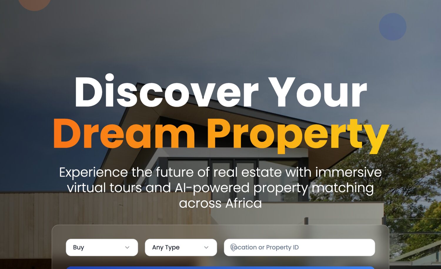 DNX Properties home page with a real-estate search experience